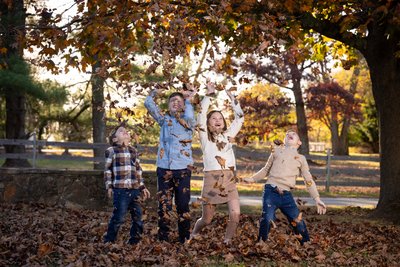 November Portraits in Fall Leaves