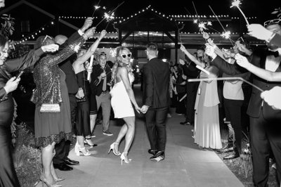 Sparkler Exit in Black and White