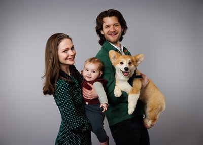 Studio Family Portraits with Dog