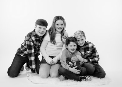 Newborn with Four Older Siblings