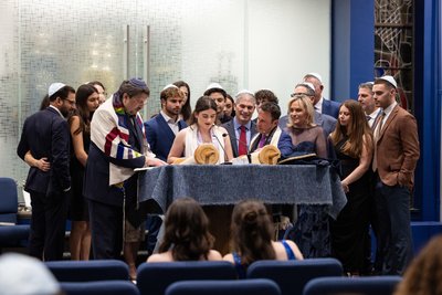 Family on the Bima with Bat Mitzvah for Aliyot