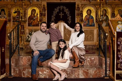 Family Photos in Greek Orthodox Church