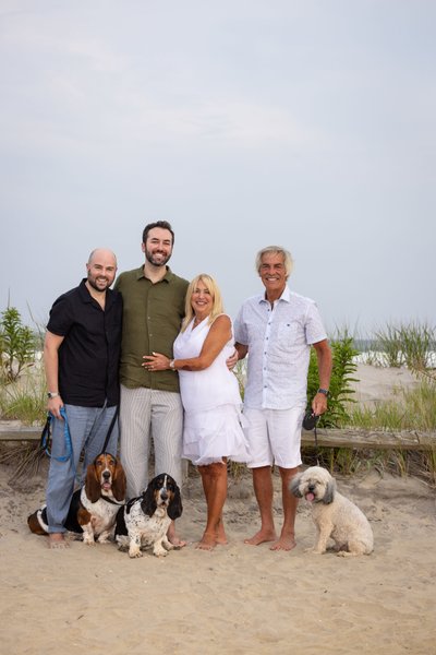 Family Photos at Delaware Beach with Pets