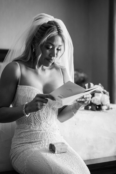 Bride Reading Note Before Ceremony
