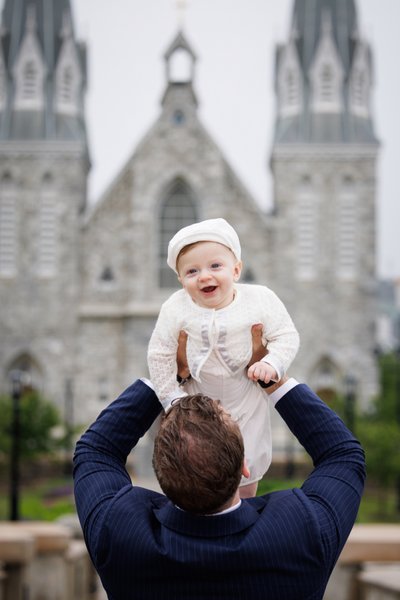 Baptism Portraits Outside St. Thomas of Villanova