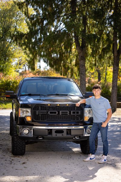 Senior Portraits with Student's Ford Truck