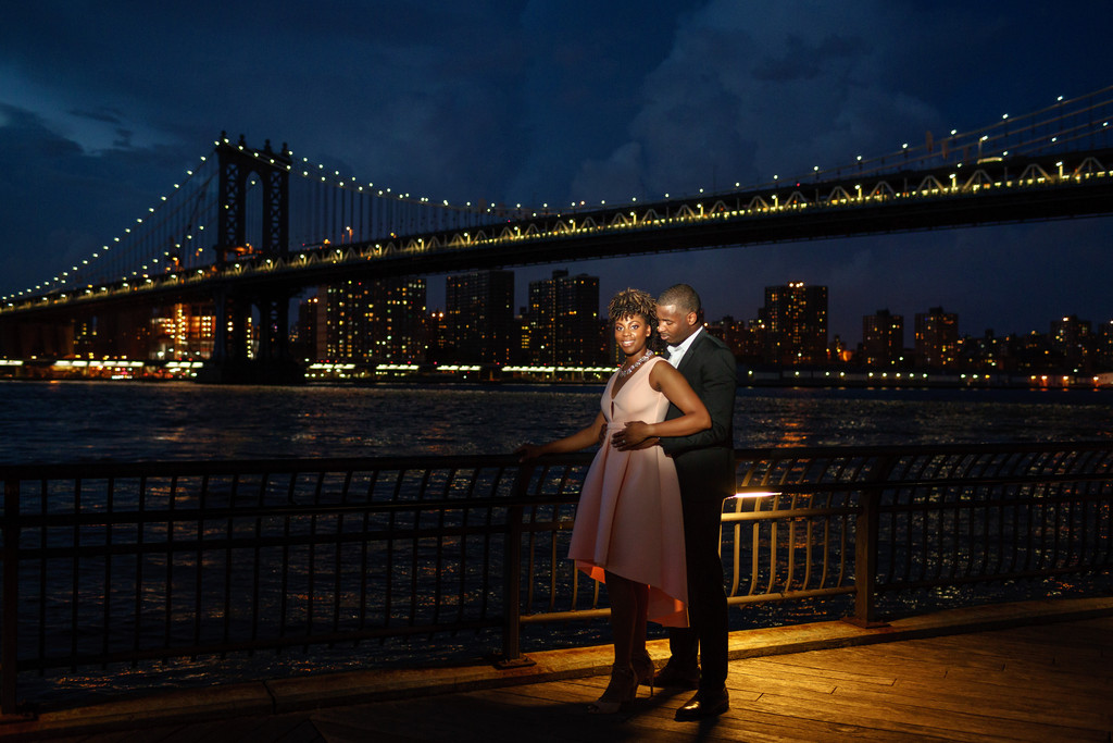 Evening Engagement Photography Dumbo Brooklyn