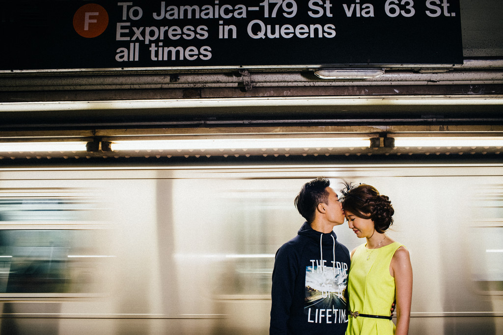 NYC Subway Engagement Photos