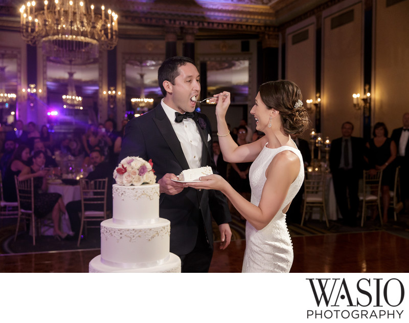 Wedding Cake Cutting at Palmer House Hotel