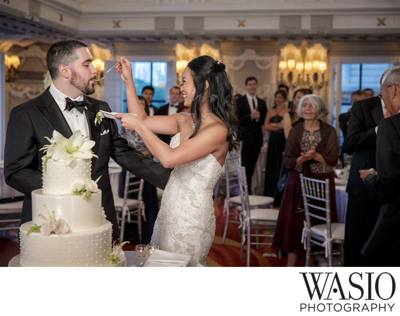 Cake Cutting Bride and Groom