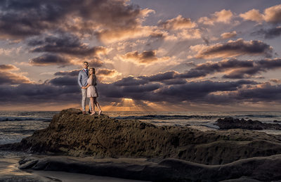 La Jolla Windandsea Beach Sunset Engagement