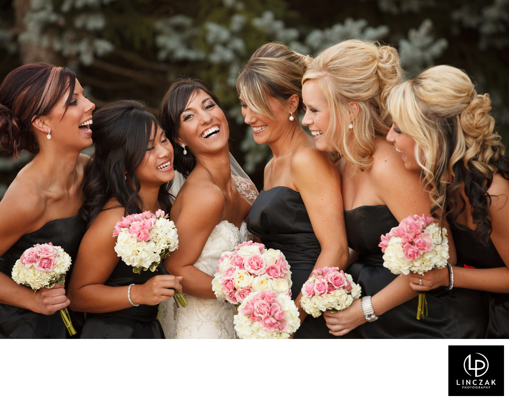 bridemaids laughing in cleveland