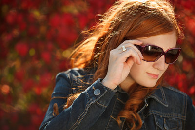 young model with sunglasses