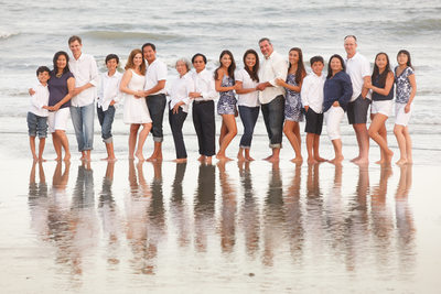 family photo beach setting