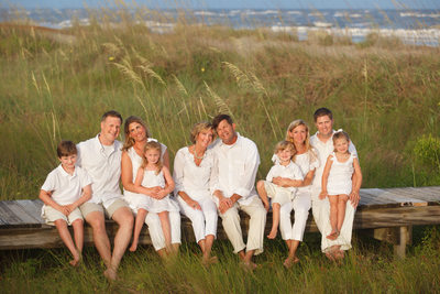 large family beach portrait
