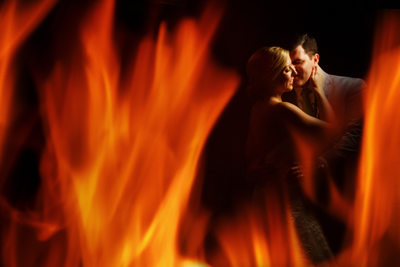 wedding photos in the fire