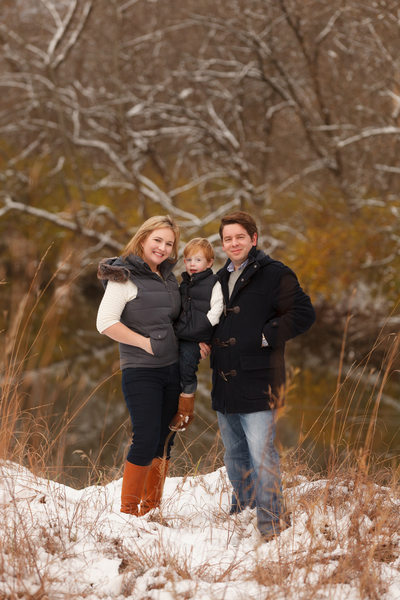 winter setting family portrait