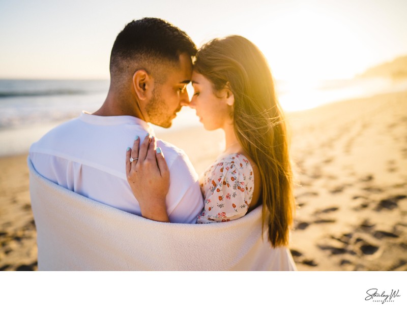 Malibu Beachside Engagement - Blanket Prop