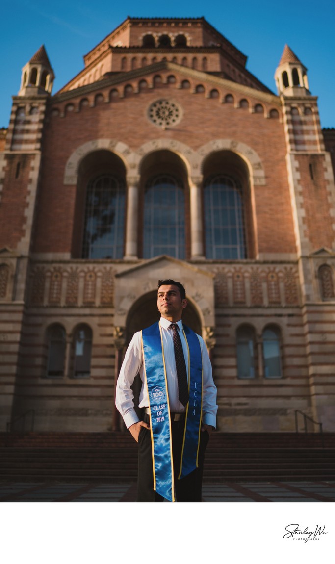 UCLA Creative Graduation Portrait at Powell Library