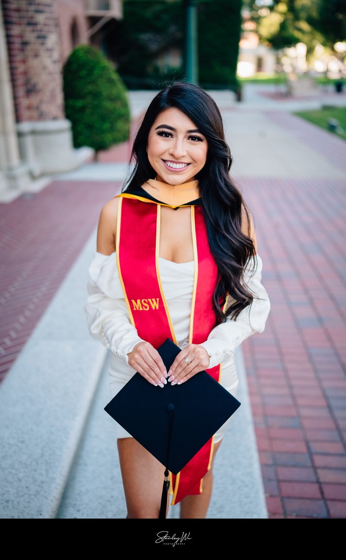 USC Master's Graduation Portraits at Bovard Archway