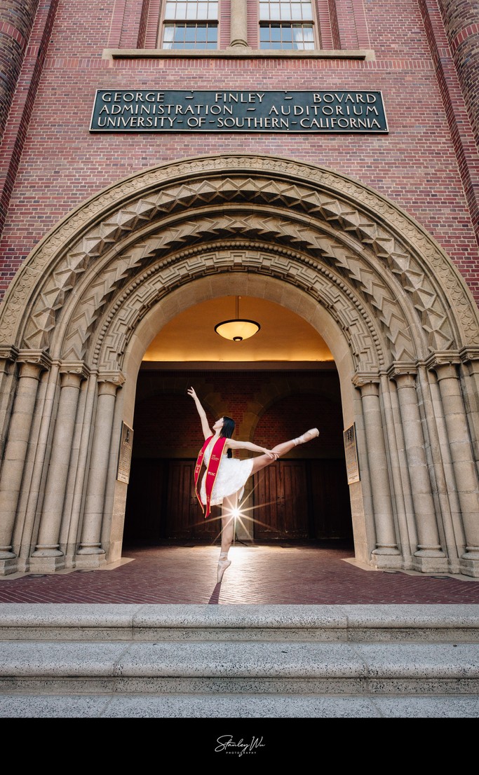 Ballerina Dance Graduation Portrait at USC Bovard