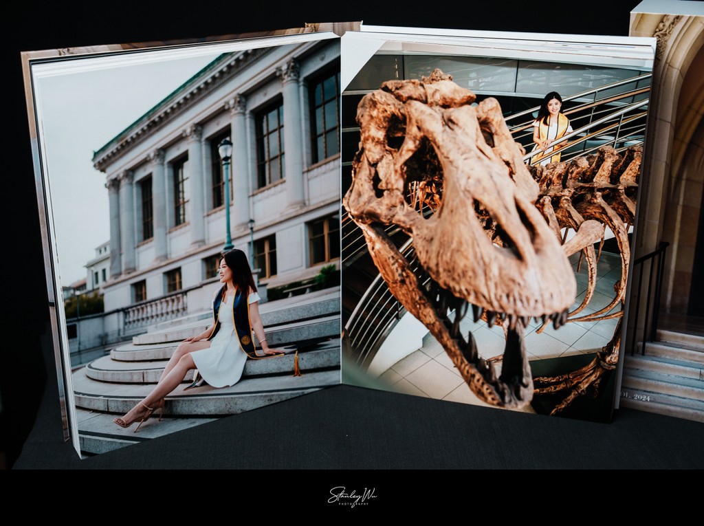 Fine Art Album Spread with Berkeley Grad Photos