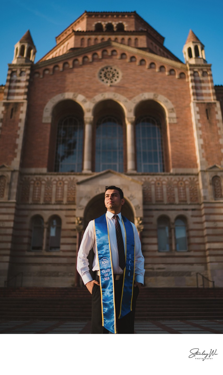 UCLA Creative Graduation Portrait at Powell Library