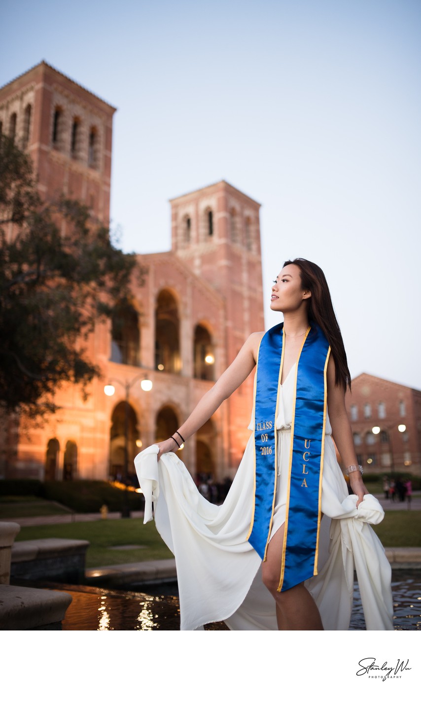 Elegant Graduation Portrait at Royce Hall, UCLA