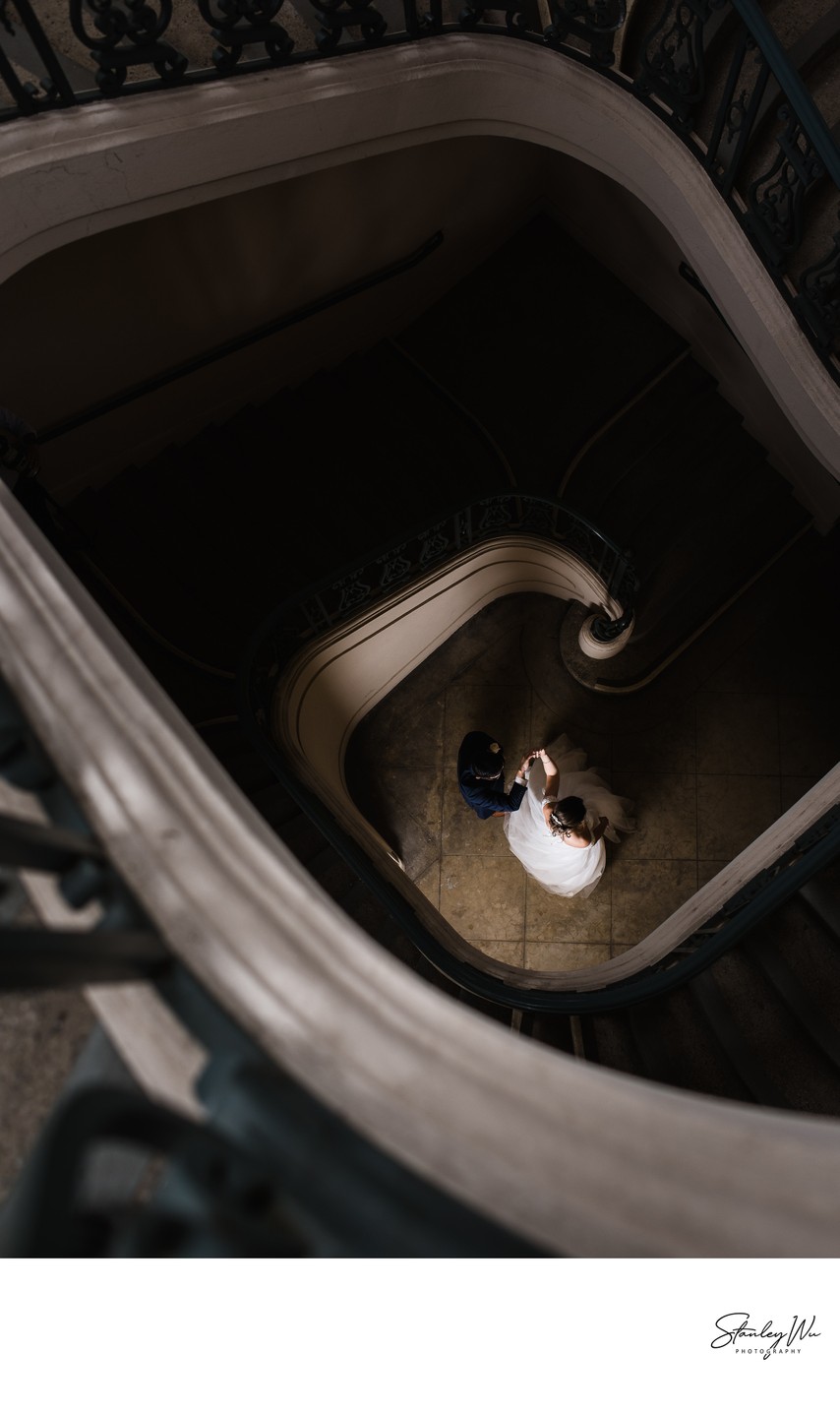 Wedding Dance at Spiral Staircase at Pasadena City Hall