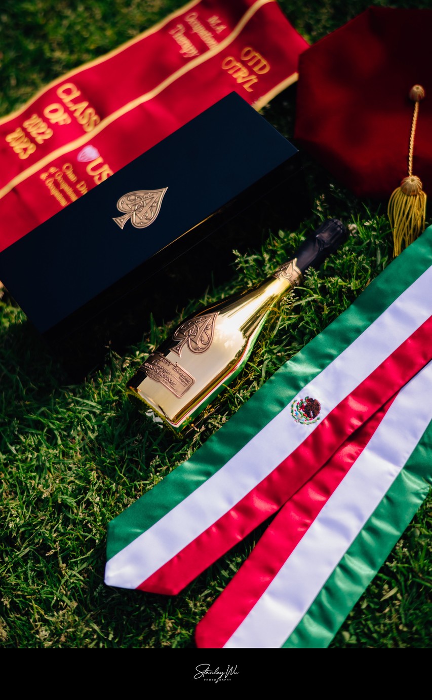 USC PhD Grad Flatlay with Heritage Sash