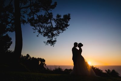 Silhouette Twilight Wedding Portrait at La Venta Inn