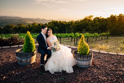 Randhawa Ranch wedding photo, Temecula vineyard sunset