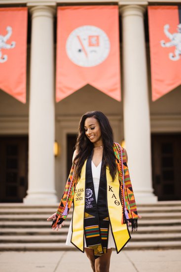 Occidental College Graduation Portrait With Sashes
