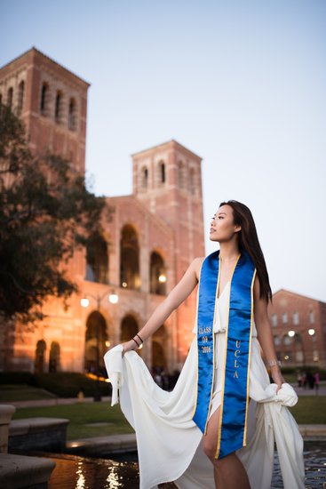 Elegant Graduation Portrait at Royce Hall, UCLA