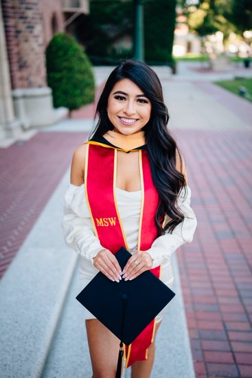 USC Master's Graduation Portraits at Bovard Archway