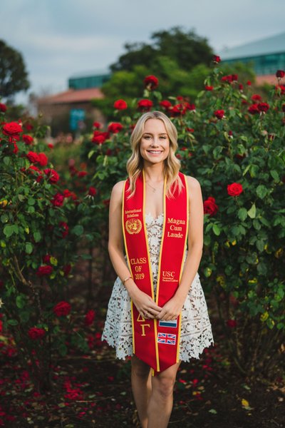 Rose Garden Graduation Portrait at USC