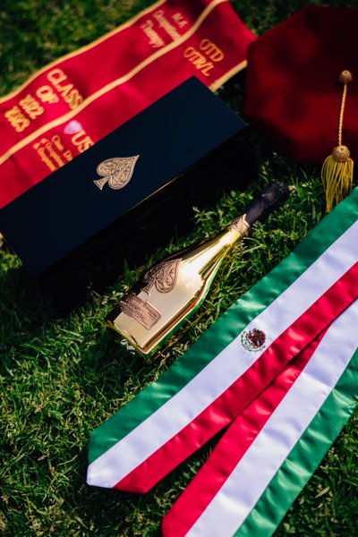 USC PhD Grad Flatlay with Heritage Sash