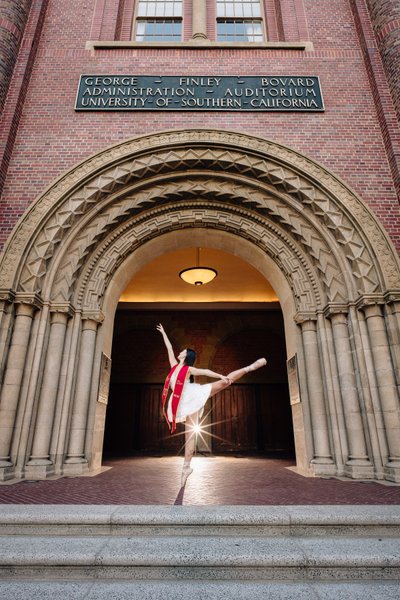 Ballerina Dance Graduation Portrait at USC Bovard