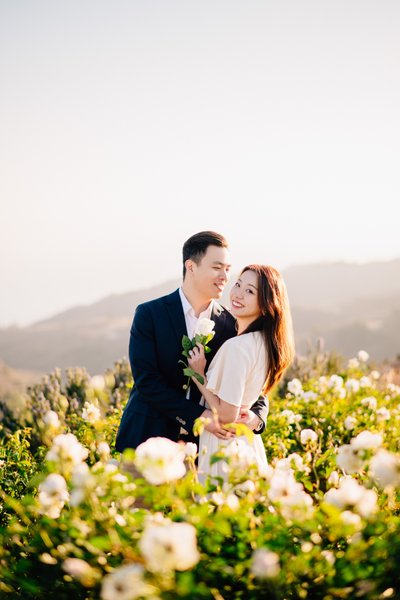 Malibu proposal in the flower fields, Stonewall Ranch