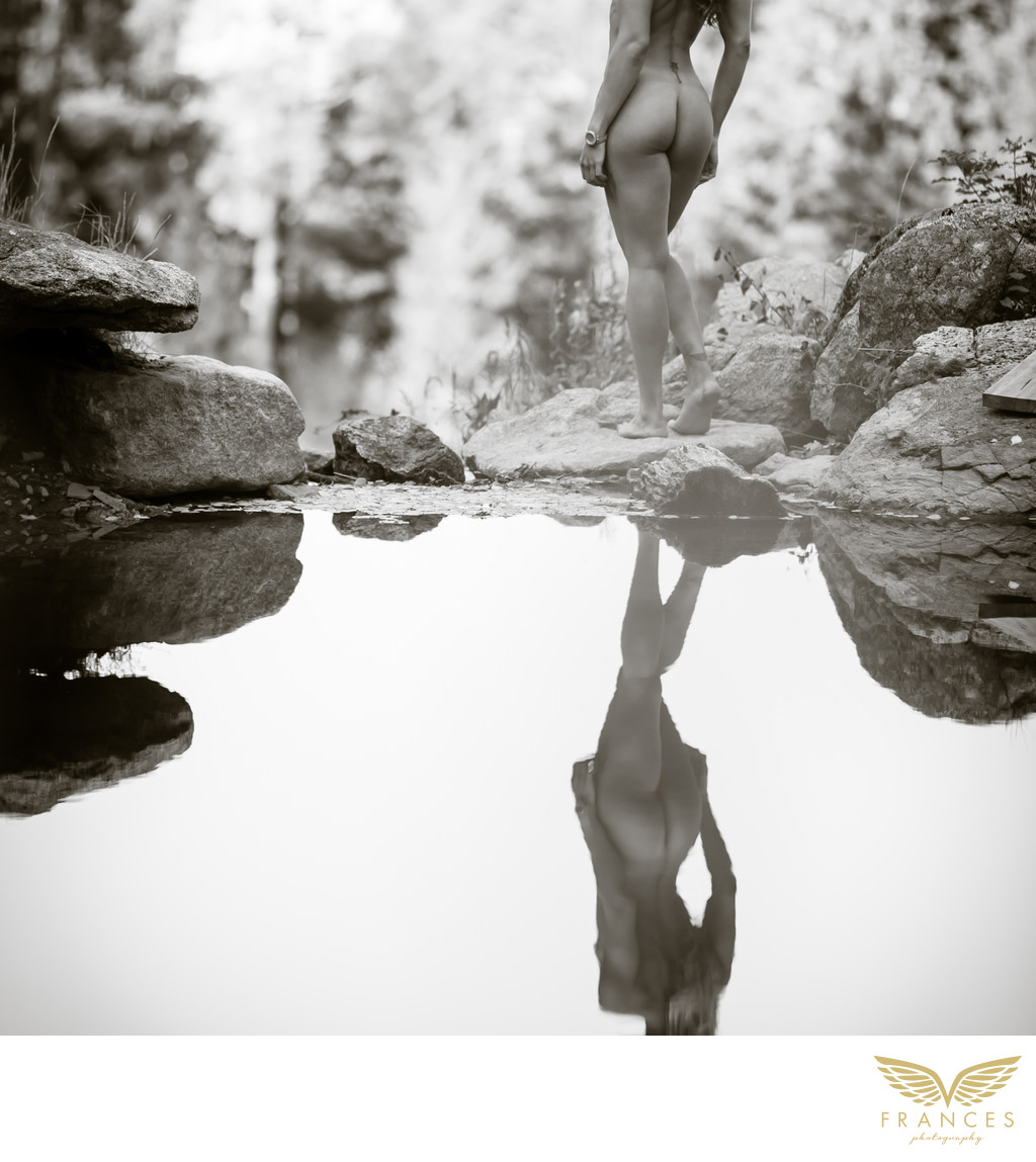 Colorado outdoor boudoir image women's reflection