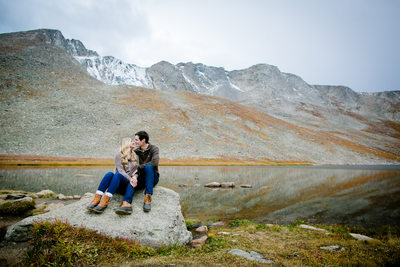 high alpine lake Colorado engagement pictures