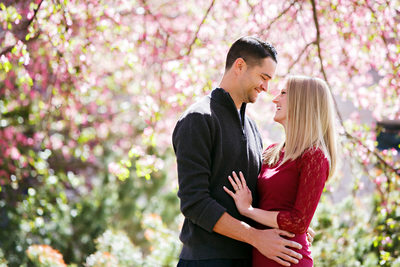Denver Engagement Photographer cherry blossom couple