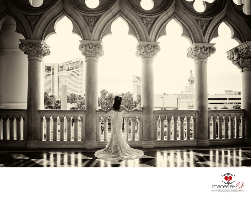 Las Vegas Strip Elopement Photographer, bride at the Venetian Resort