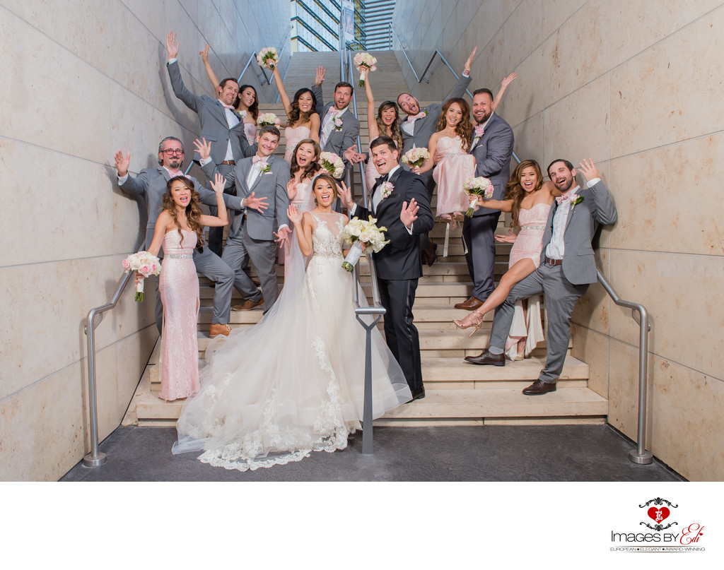 Waldorf Astoria Las Vegas Wedding Photographer |Fun Wedding Party on the Las Vegas Strip | Las Vegas Wedding Photographer | Vegas  Elopement | Images by EDI