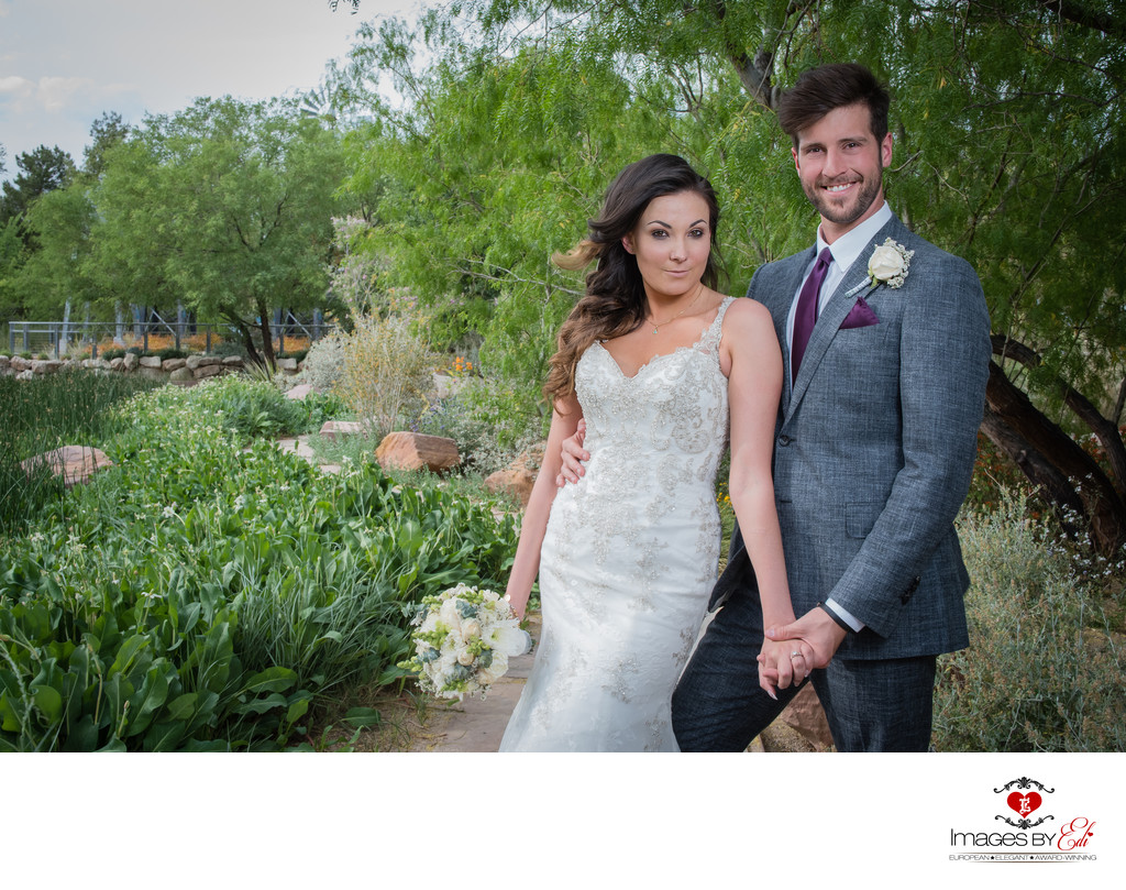 Portrait of Bride and groom at Springs Preserve
