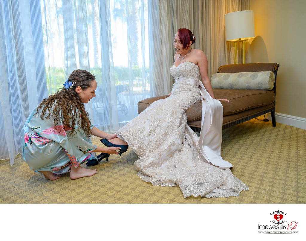 JW Marriott Las Vegas wedding Photo of the bride and maid of honor