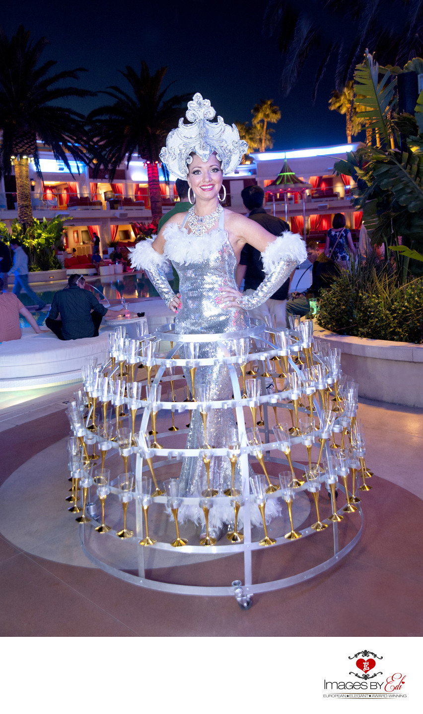 Champagne Dress Girl at Encore Las Vegas corporate event