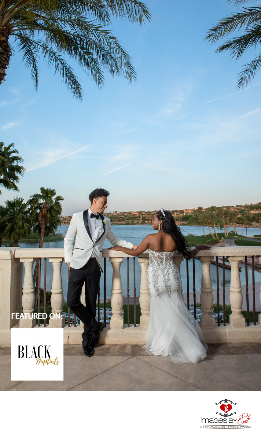 Reflection Bay Golf Club Las Vegas wedding is featured on Black Nuptials Wedding Blog