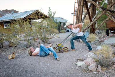 Nelson Ghost Town Quirky Engagement Photography