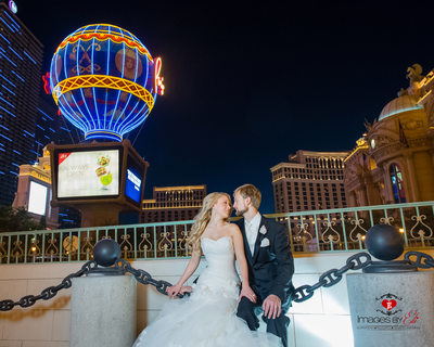 Hilton Lake Las Vegas Resort and Spa Wedding Album-Strip photo Tour, Paris Resort with Bellagio on the background